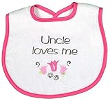 Raindrops Uncle Loves Me Embroidered Bib, Strawberry/Hot Pink by Raindrops [並行輸入品]