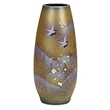 九谷焼 陶器 花瓶 木立鶴 AK5-1254