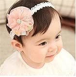 Taurau.C キッズ 赤ちゃん　カチューシャ　ヘアアクセサリー　ヘアバンド ヘッドバンド レッド花柄レース花　髪飾り 子供服 出産祝い 結婚式 プレゼント ギフト 伸縮性がある