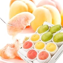 ガラス細工洋梨と桃と蜜柑の3点セット