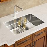 Frankeピーク14 9 / 16 " x 17 3 / 4 " x 9 5 / 8 " 16ゲージアンダーマウントシングルボウルステンレススチールキッチンシンク 14 9/16-inch PKX1