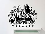 Merryクリスマス壁デカールサンタクロース冬クリスマスツリーボールギフト新しい年ビニールステッカーホーム保育園キッズ少年少女ルームインテリアアート装飾部屋も防水ビニールウォールステッカー( 226 