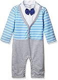 （ワボーズ）Waboats ベビー服 春秋 男の子 フォーマル 蝶ネクタイ付 長袖 ロンパース カバーオール ブルー 90