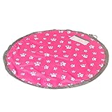 キッズ玩具ストレージバッグオーガナイザー、ounona Largeおもちゃオーガナイザー再生マット折りたたみ式Drawstringファミリのピクニック車Tidy (ローズ)