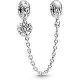 PANDORA Heart Family Tree Safety Chain Charm, metal, cubic-zirconia