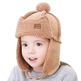 子供の帽子, 赤ちゃんの女の子の少年 earflap 帽子かわいい冬暖かいソフト帽キャップ by TODOYI (カーキ)