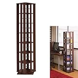 回転コミックラック　7段　ダークブラウン色