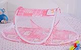 ベビー蚊帳　折りたたみ式　収納式　赤ちゃん　幼児　蚊対策　虫よけ　夏　可愛い　持ち運びやすい　3色　（オレンジ）