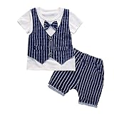 男の子フォーマル キッズ 子供 ボーイズ tシャツ 半袖 上下セットアップ ベビー服 80 90 100 110 四サイズ (100, ネイビー)