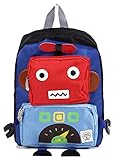 ロボット型 リュックサック キッズバッグ 子供用 カバン 男の子 女の子 ベビー 通園 遠足 おでかけ バックパック 幼稚園 (レッド)