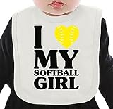 I Love My Softball Girl Slogan ネクタイを有する有機ビブ Medium