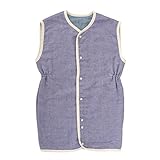 日本製 涼感 4重ガーゼスリーパー 綿100％ 無地 シモン 子供用 ネイビーブルー