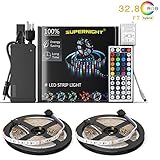 SUPERNIGHT 32.8 Ft / 10 m 3528 RGB LEDストリップライトキットnon-waterproof 600leds led30個/ Mロープライトwith 44キーリモート