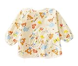 【黄色】赤ちゃん　ベビー　子供服　お食事用スタイ　スモック　エプロン　うわっぱり　防水　防汚　洗いやすい　快適　柔らかい　綿製 　Lサイズ　３ー6歳（数量：2）