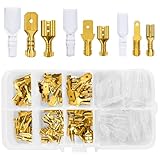 圧着端子 ギボシ端子 180個セット 平型端子セット 圧着端子 セット 接続端子 絶縁スリーブ 耐久性 防水 収納ボックス付き