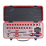WORKPRO ソケットレンチセット ガレージツールセット ラチェットレンチ 差込角9.5ｍｍ（3/8インチ） 6.35mm（1/4インチ） クイックリリースラチェットハンドル 自動車修理 工具 道具