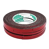 uxcell フォーム テープ　自己粘着 耐衝撃性　10m長さ　6mm幅　1mm厚さ　レッド　5個入り