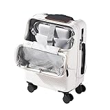 [Charyee] スーツケース usbポート付き 機内持込 フロントオープン キャリーケース 超軽量 キャリーバッグ ファスナー式 耐衝撃