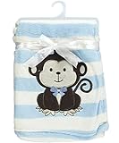 Snugly Baby Monkey Love Ultra Soft Plush Blanket (Blue ) by Snugly Baby