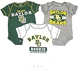 NCAA公式Baylor Bears 3個入ります。ボディスーツクリーパーCrawler Set 0-3 Months