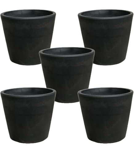 Amazon.co.jp: 【5個セット】 BLACK PLASTIC POT【BOWL】ボウルタイプ