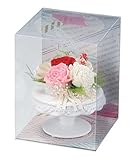 Paseo クリアケース入り プリザーブドフラワー カラフルティーパーティー ケーキスタンド 12×12×H16cm M-15C