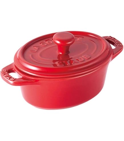 STAUB ハート型 鋳鉄鍋 赤　スモールハートココット　チェリー　未使用品 STAUB ハート型 鍋 レッド スモール ハートココット チェリー