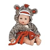 Adora BathTime Sock Monkey 13" Girl Washable Play Doll with Open/Close Eyes for Children 1+ Soft Cud