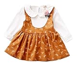 Candykids　キッズ 女の子 女児 長袖 ワンピース フォーマル 丸襟 フレア スカート 発表会 結婚式 入学式 入園式 卒園式 卒業式 プリンセス お嬢様 キュート (110cm, カーキー色