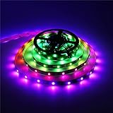ALITOVE 16.4ft WS2811 RGB Addressable LED Flexible Strip Light 12V 5m 150 LEDs Not Waterproof Black 