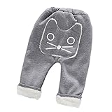 子供の 男の 女の赤ちゃん ズボン ベルベット（ベロア）猫のパターン，OVERMAL 長い厚いパンツ (4T, 灰色の)