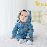 Karchi 可愛い 子供 ウサギ 月 连体セット　セット　衣装　幼児　子供　　かわいい　綿　服　Tシャツトップ　パンツ　上下セット　衣装　贈り物　 (80, ブルー)