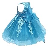 S&T ベビードレス 新生児 子供ドレス ベビー服 フォーマル 赤ちゃん 綿裏生地 結婚式 お宮参り 七五三 記念撮影用 ライトブルー 100