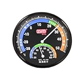 uxcell　温度計　湿度計　-30°C~50°C　20%-100%RH　ブラックダイヤル　ホーム装飾