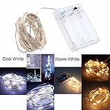 LIGHTBOY 5m 50 LED 電池ケースRGBカラーストリングライトを変更、調光可能な銅線パーティー、ベッドルームインテリア、屋外装飾、パティオ、ガーデン、屋内用のマルチカラー33フィート装飾