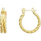 [ヒリーズ] 日本製 18金 ピアス 18K K18 金属アレルギー対応 ねじり デザイン クロッシング キャッチレス ワンタッチ フープ レディース メンズ ピアス 3599 ゴールド