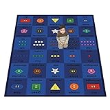 Joy Carpets Kid Essentials Language & Literacy Button Button Rug Multicolored 7'8 x 10'9 [並行輸入品]