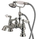 キングストン真鍮cc1154t英語Heritageヴィンテージ脚浴槽フィラーwithハンドシャワー 7-Inch Center CC1154T8 1