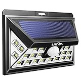 Litom 3rd-genメッキソーラーライトアウトドア、超明るいセキュリティソーラーライトモーションセンサー付き24 LEDの壁のパティオ、ガレージ、庭、バルコニー、RV ブラック LTCD011B