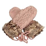 (サンライン)Sun Line ミトン ニットミトン手袋 レディース ニット 手袋 グローブ 手ぶくろ 冬 保温 暖かい 毛糸てぶくろ (カーキ)