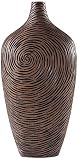 Torre & Tagus 902144B Carved Swirl Resin Vase, Dark Brown, Tall [並行輸入品]