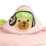 B.H. Select ベビー フード付き 大判 バスタオル おくるみ バスローブ ふんわり やさしい ブランケット プレゼントに最適 (くま（パステルオレンジ）) BH63-1