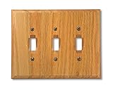 Amerelle 4025TTT Traditional Wood Triple Toggle Wallplate, Light Oak [並行輸入品]