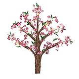 Lightedピンクフローラル壁ツリー小枝をon / offスイッチ ピンク 37700 PINK