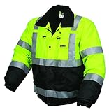 MCR Safety BBCL3LX3 Luminator Class 3 Insulated Polyester Water Resistant Two-Tone Bomber Jacket wit