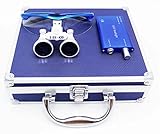 Romantic桜　3.5Xルーペ　LEDライト　メガネ式拡大鏡　ポータブル　ケース付き ブルー