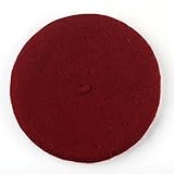 キッズ ベレー帽 100%ウール 選べる40色 (レッド（Jujube）)