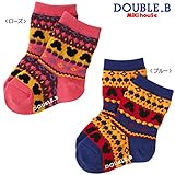 mikihouse Double_B(ミキハウスダブルB)アウトドア風 エスニック柄のソックス 17-19cm,ローズ（14）