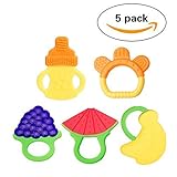 Baby Teething Toys - JINSEY Teething Keys Set BPA-Free Silicone Soft Baby Fruit Teethers for Infant 