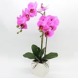 Artificial Flower Arrangements Centerpiece with 2 Bunch Orchidで花瓶